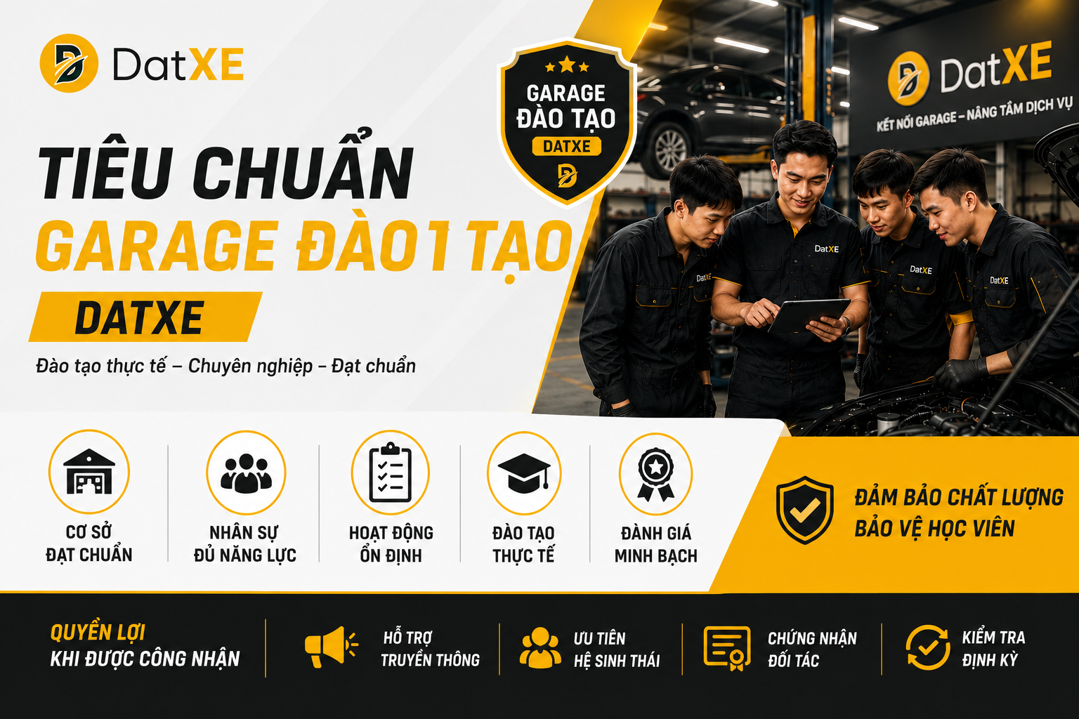 TIÊU CHUẨN GARAGE ĐÀO TẠO DATXE